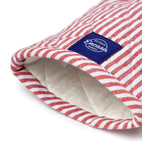 Cotton Ticking Red Oven Gloves (Pack of 2)