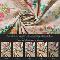 WR Spun Polyester French Beige Printed Table Cloth (Pack of 1)