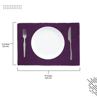 Ribbed Cotton Purple Placemat (Pack of 6)