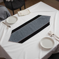 Cotton Black & Denim Table Runner (Pack of 1)
