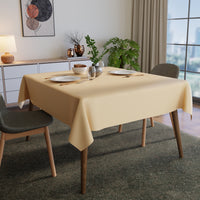 Polyester Beige Table Cloth (Pack of 1)