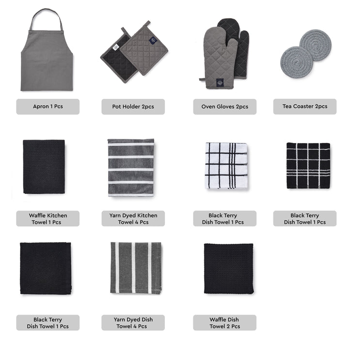 Cotton Grey Combo Kitchen Set (Pack of 21)