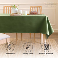 Cotton Leaf Green Table Cloth (Pack of 1)