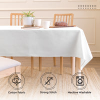 Cotton White Table Cloth (Pack of 1)