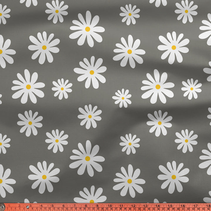 20s Sheeting Grey Daisy Fabric (1 Meter)