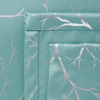 Blackout Polyester Twigs Teal Curtain (Pack of 2)
