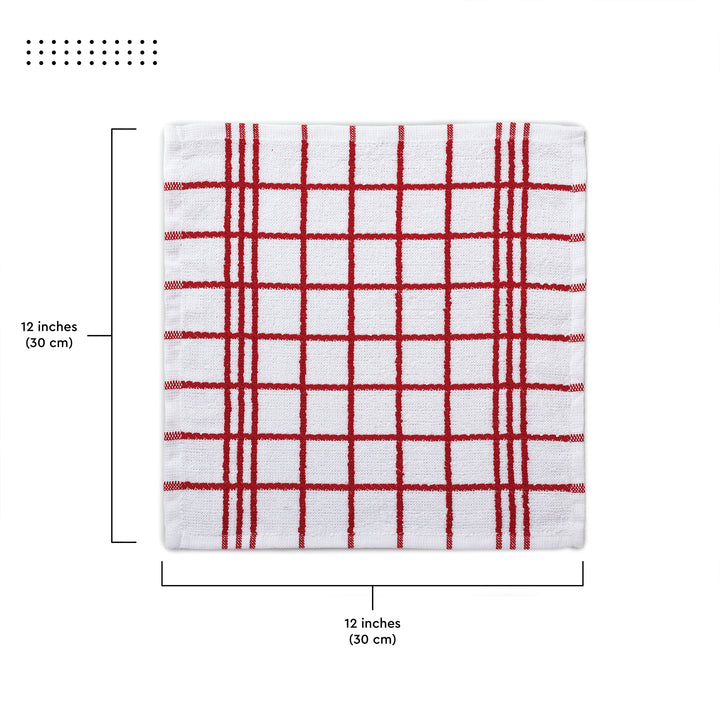 Cotton Terry Red Dish Towel (Pack of 6)
