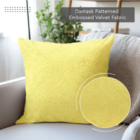 Embossed Velvet Pale Lime Cushion Cover (Pack of 2)