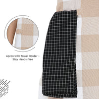 Cotton Buffalo Beige Checks Apron (Pack of 1)
