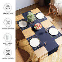 Cotton Solid Navy Blue Table Runner (Pack of 1)