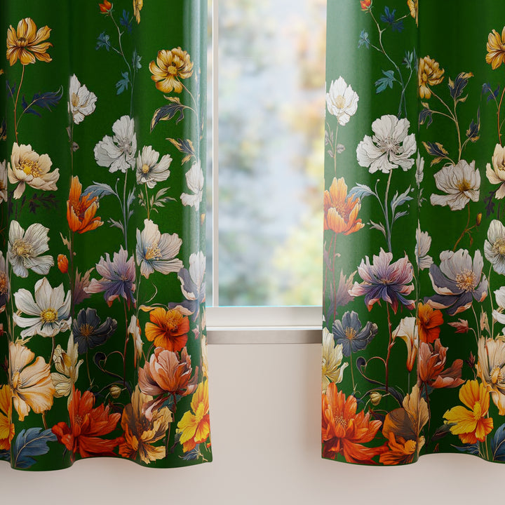 Blackout Polyester J2 Green Curtain (Pack of 2)