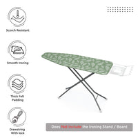 20s Sheeting Big Leaves Green Ironing Board Cover