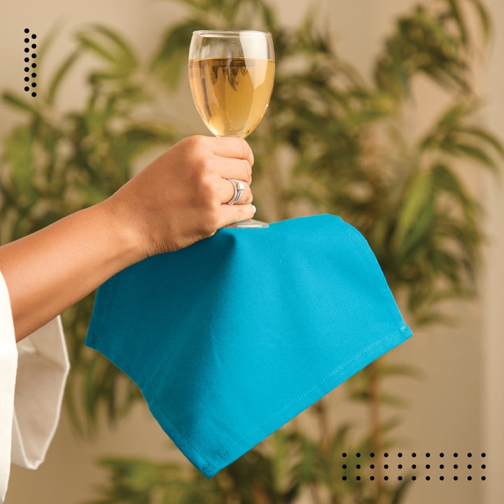 Cotton Azul Blue Table Napkins (Pack of 12)