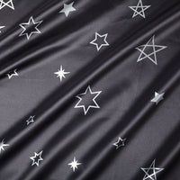 Blackout Polyester Fabric by Meter, 100x122 cm | Blocks Light, Heat & Noise, For Curtains, Cushion Covers, Door & Window Drapes - Foil Star Print