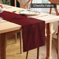 Chenille Maroon Table Runner