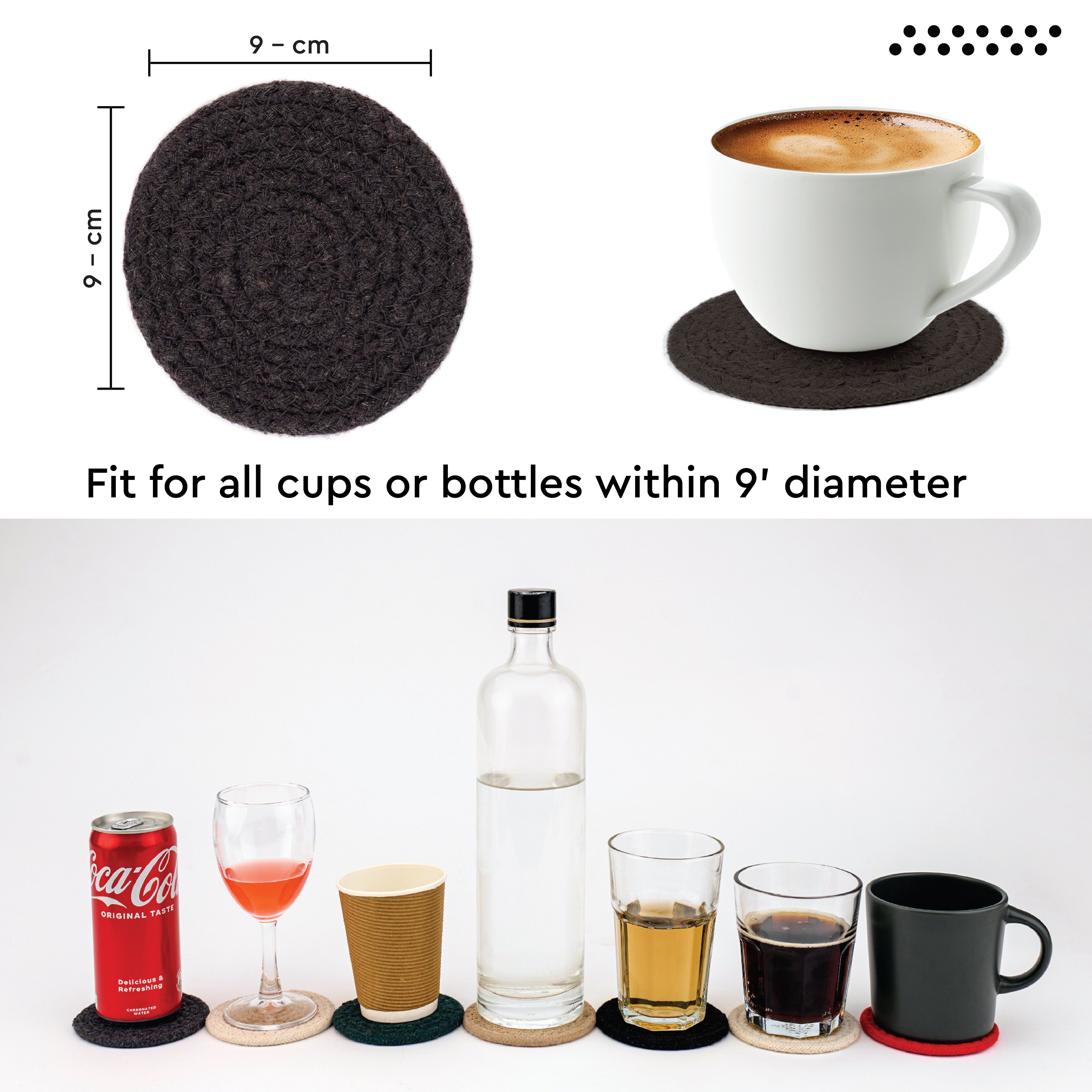 Cotton Dark Grey Coaster