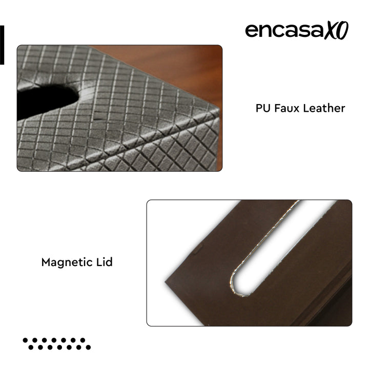 PU Leather Grey Tissue Box (Pack of 1)