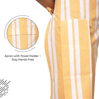 RC Yarn-Dyed Franca Yellow Stripes Apron (Pack of 1)