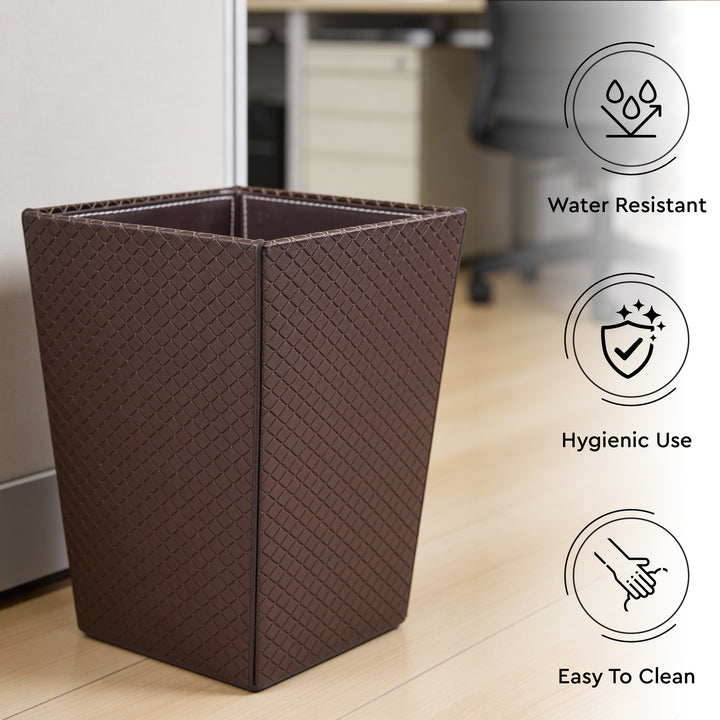 PU-Leather Copper Leather Dustbin