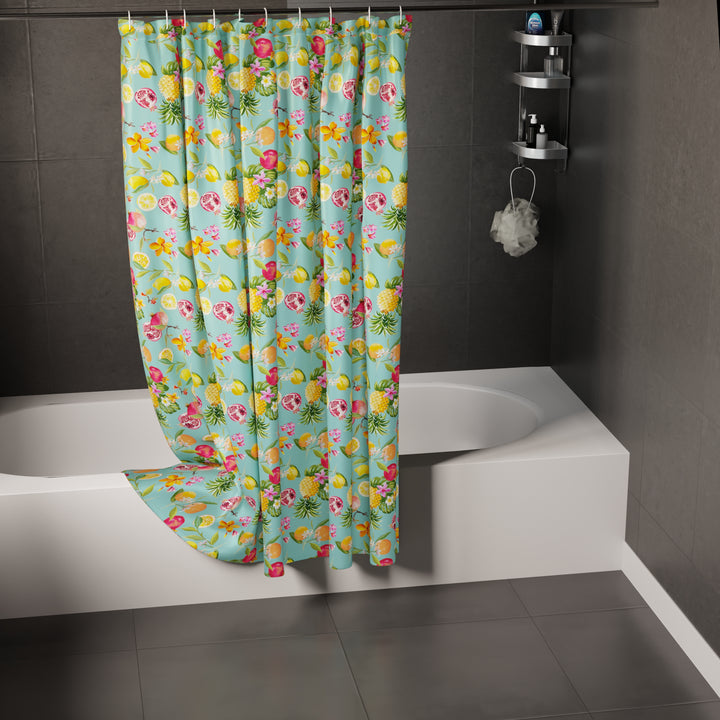 Polyester Pineapple Shower Curtain (Pack of 1)