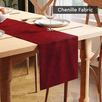 Chenille Scarlet Red Table Runner