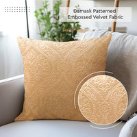 Embossed Velvet Gold Cushion Cover (Pack of 2)