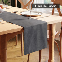 Chenille Grey Table Runner