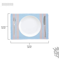Cotton Ladder Blue Placemat (Pack of 6)