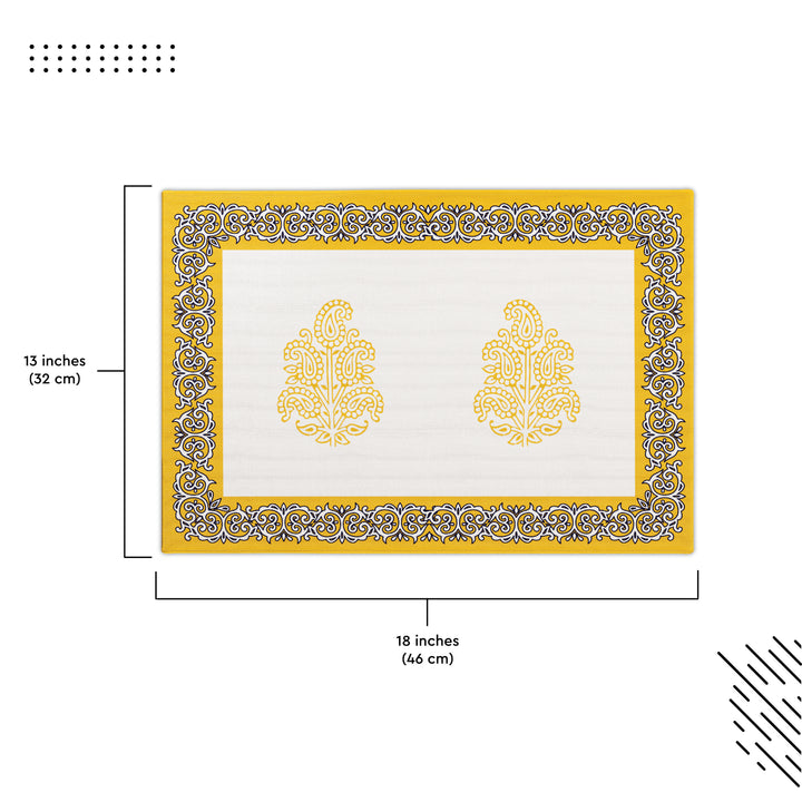 Cotton Yellow-01 Placemat (Pack of 6)