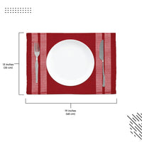 Cotton Ladder Red Placemat (Pack of 6)
