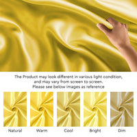 Satin Polyester Silk Yellow Fabric