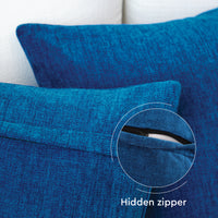 Chenille Solid Royal Blue Cushion Cover (Pack of 1)