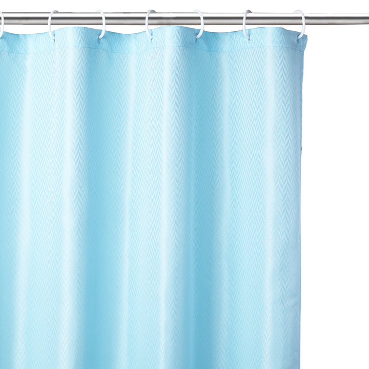 Polyester ZZ Light Blue Shower Curtain (Pack of 1)