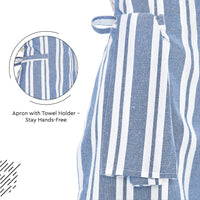 Cotton Franca Blue Stripes Apron (Pack of 1)