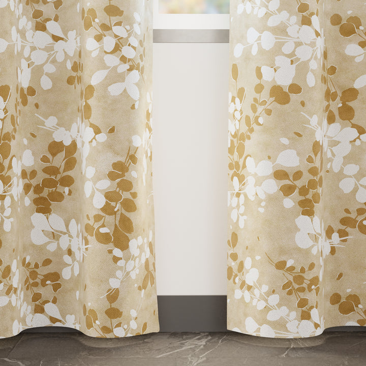 Blackout Polyester L2 Brown Curtain (Pack of 2)