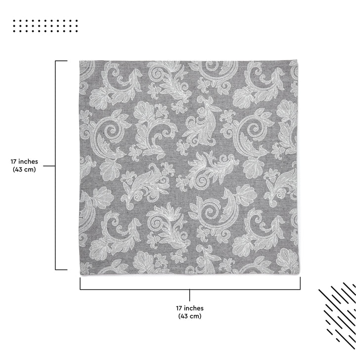 Cotton Grey Table Napkins (Pack of 12)