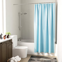 Polyester ZZ Light Blue Shower Curtain (Pack of 1)