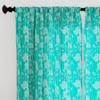 Polyester Blotch Teal Curtain (Pack of 2)