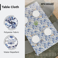 Polyester Chintz Blue Table Cloth (Pack of 1)
