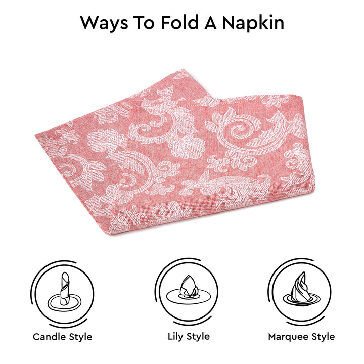 Cotton Red Table Napkins (Pack of 12)