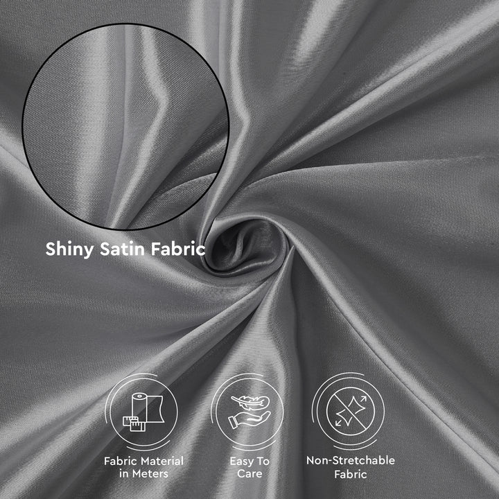 Satin Polyester Silk Grey Fabric