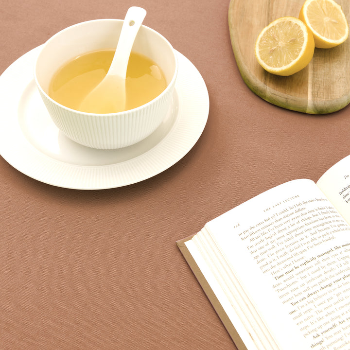 Cotton Tan Table Cloth (Pack of 1)