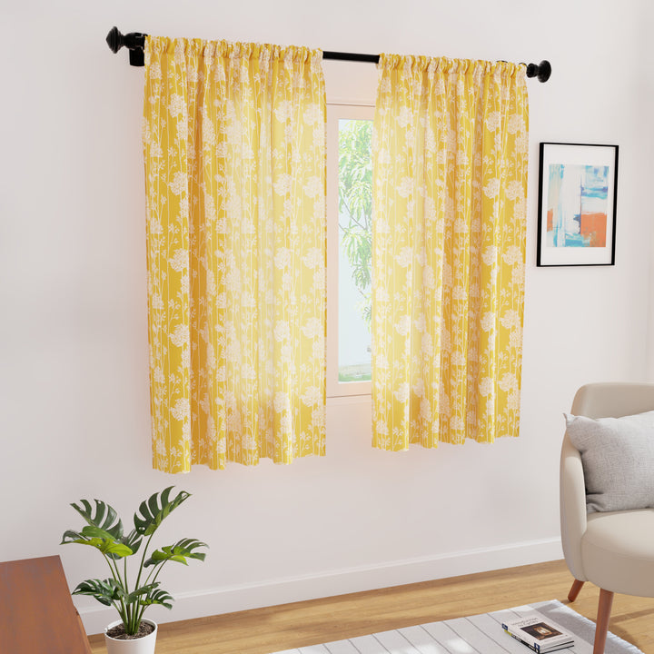 Polyester Blotch Mango Curtain (Pack of 2)