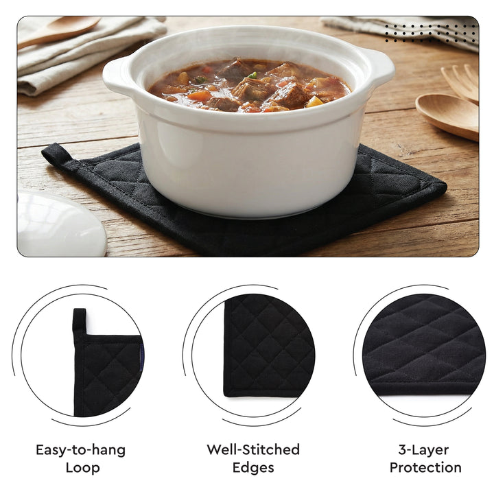 Cotton Full Black Oven Glove & Pot Holder
