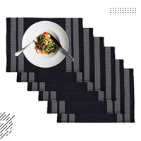 Cotton Ladder Black Placemat (Pack of 6)