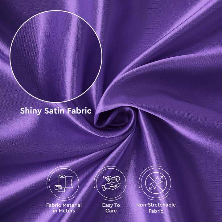 Satin Polyester Silk Violet Fabric