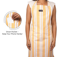 RC Yarn-Dyed Franca Yellow Stripes Apron (Pack of 1)