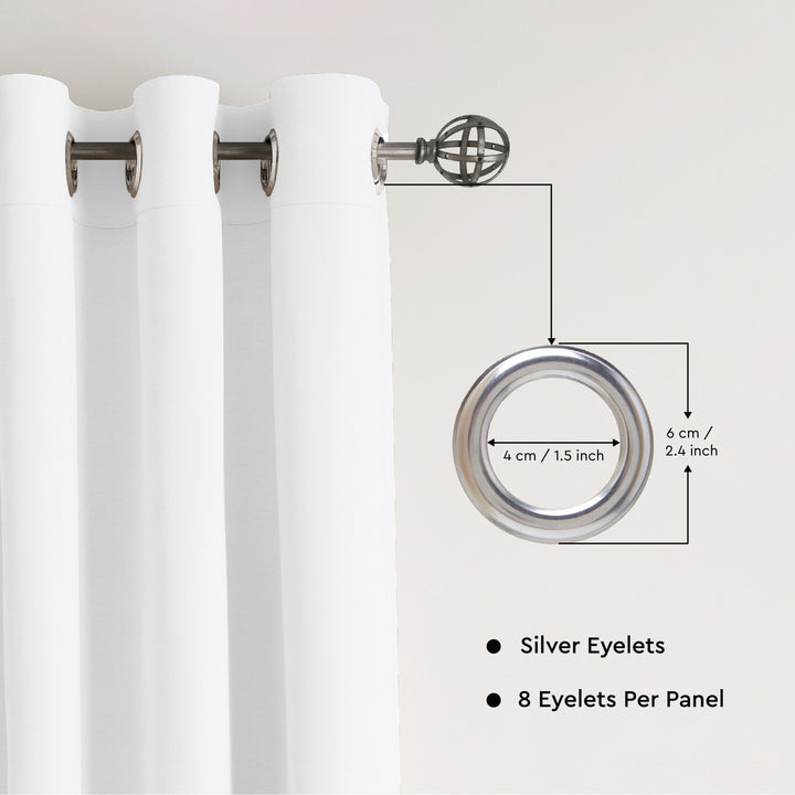 Canvas White Curtain (Pack of 1)