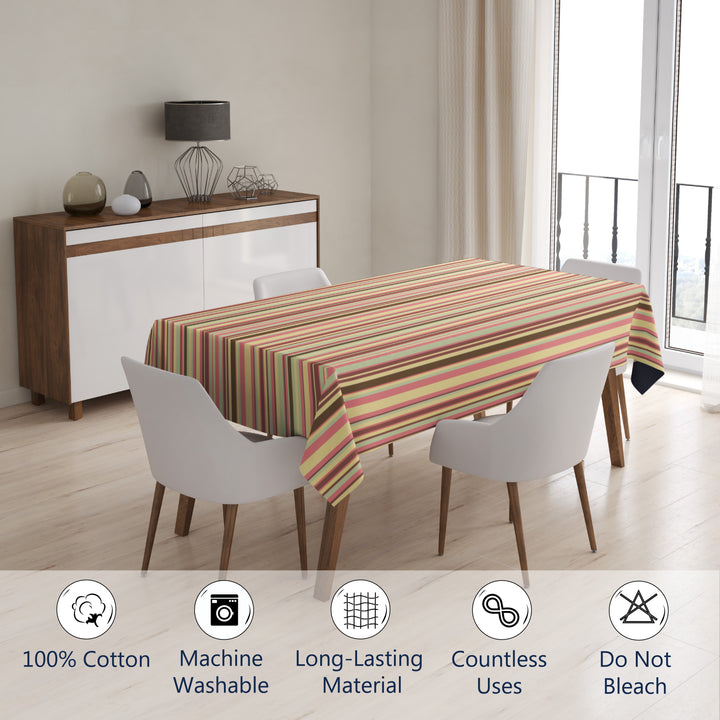 Cotton Multistripe Table Cloth (Pack of 1)