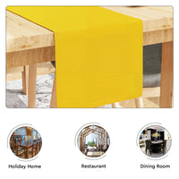 Ribbed Cotton Yellow Table Runner (Pack of 1)